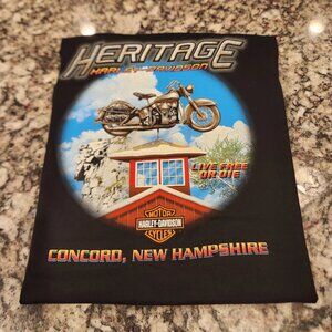 Vintage Harley Davidson 2003 Heritage NH Black T-Shirt Men's L NWT NOS Flames